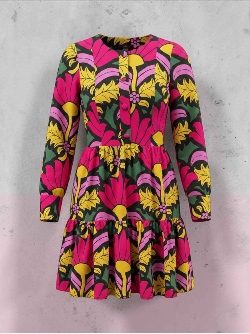 J. Crew | Vibrant Colored Floral Midi Dress | Size 8